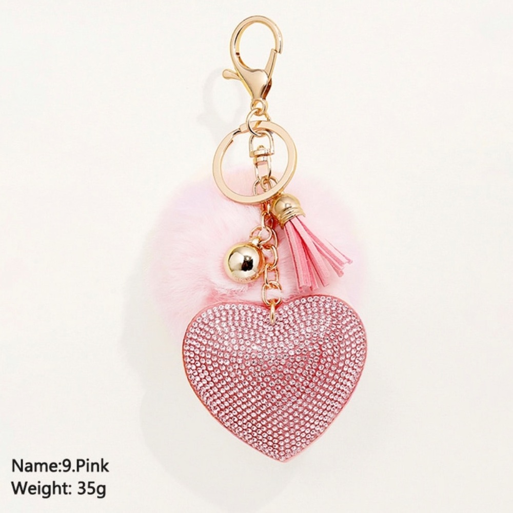 Rhinestone Pom Key Chain/Charm